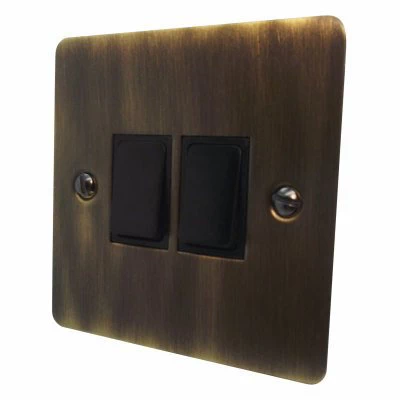 Flat Classic Antique Brass Plug Socket with USB Charging
